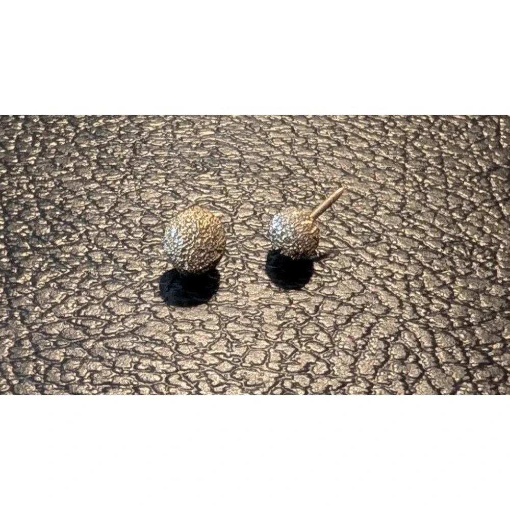 Vintage Gold Tone Scatter Pins Textured Spherical Collar Pins Set of 2